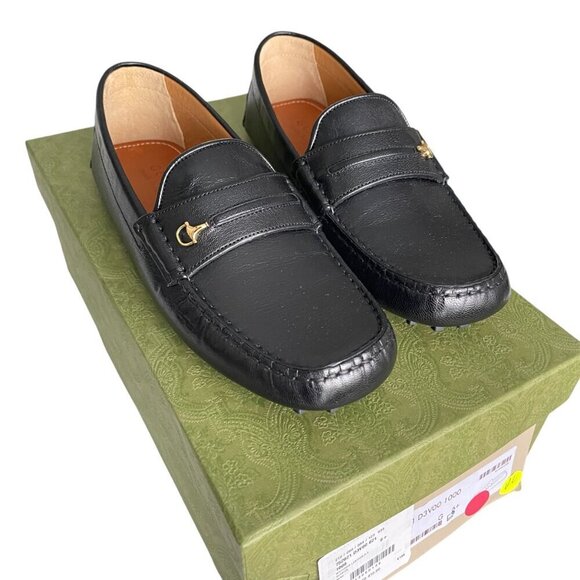 Gucci Mens Black Leather Quentin Moccasin, 752621, Gucci Size UK 6, 6+, 7 - Picture 2 of 13